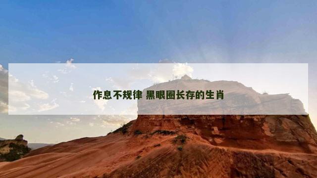 作息不规律 黑眼圈长存的生肖