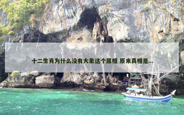 十二生肖为什么没有大象这个属相 原来真相是...