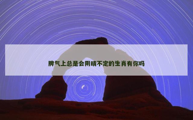 脾气上总是会阴晴不定的生肖有你吗