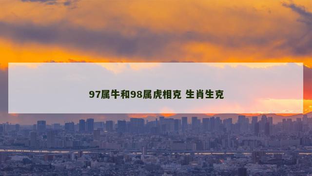 97属牛和98属虎相克 生肖生克