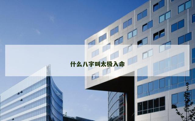 什么八字叫太极入命