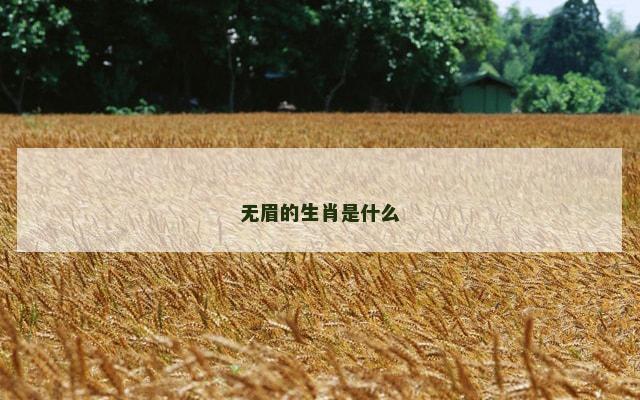 无眉的生肖是什么
