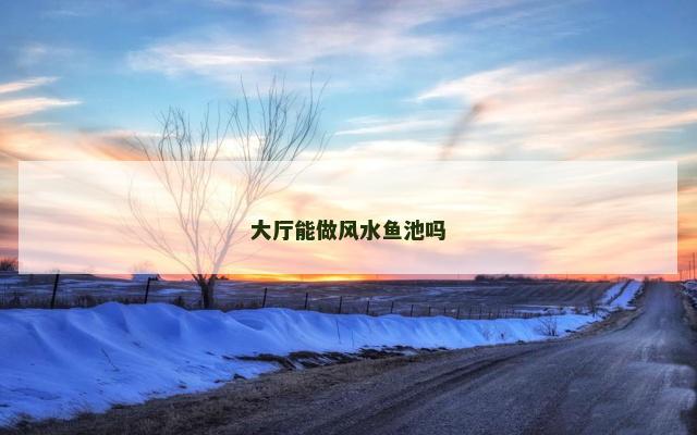 大厅能做风水鱼池吗