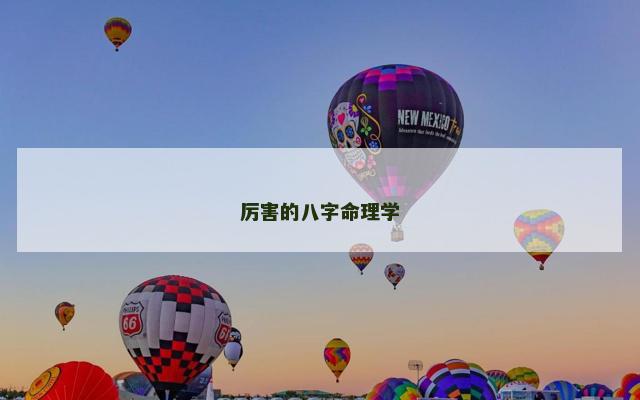 厉害的八字命理学