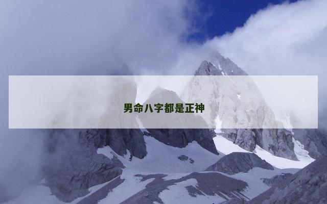 男命八字都是正神