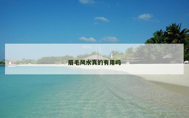 眉毛风水真的有用吗