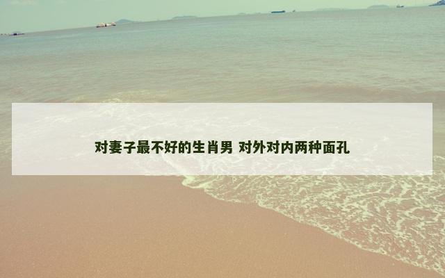 对妻子最不好的生肖男 对外对内两种面孔