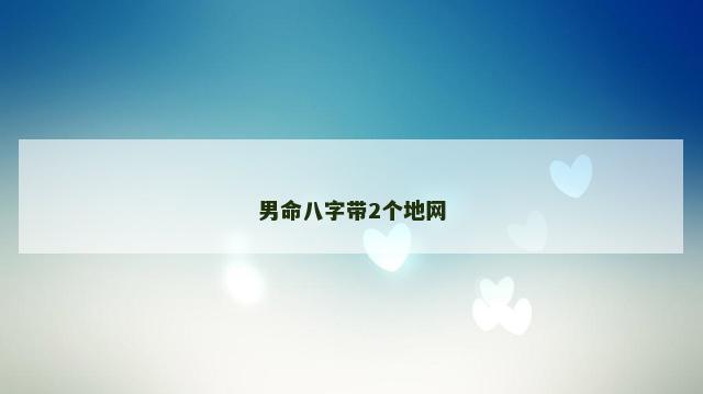 男命八字带2个地网
