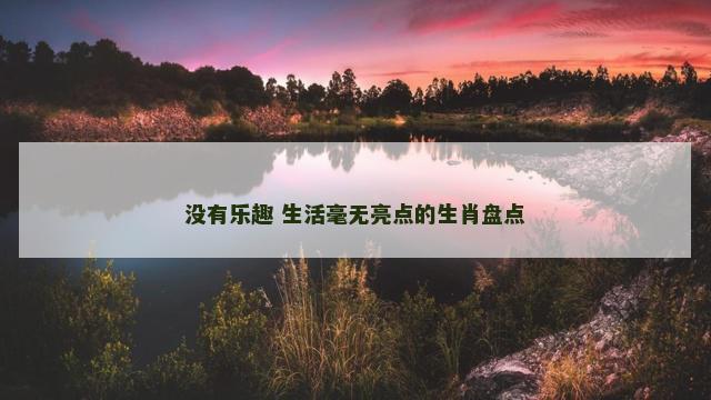 没有乐趣 生活毫无亮点的生肖盘点