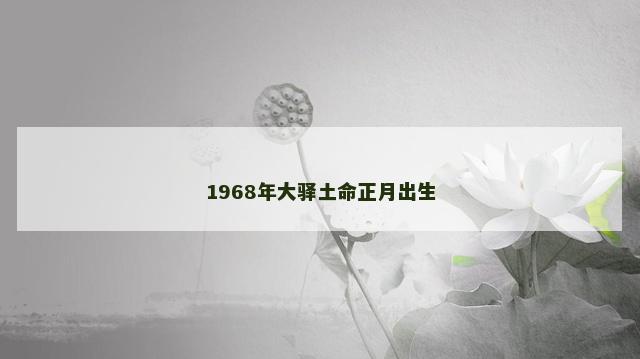1968年大驿土命正月出生