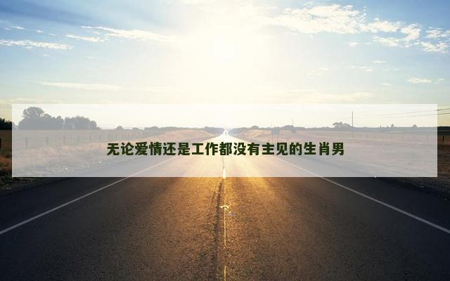 无论爱情还是工作都没有主见的生肖男