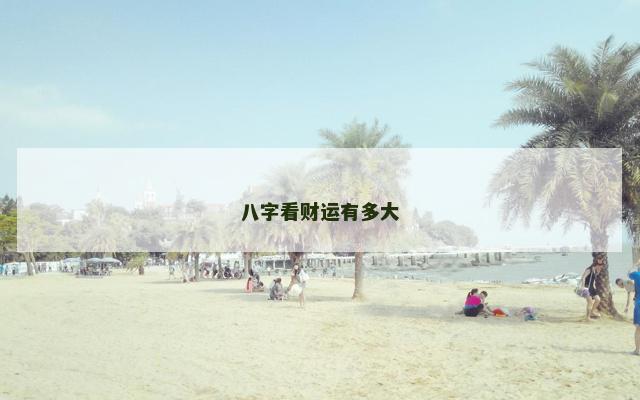 八字看财运有多大