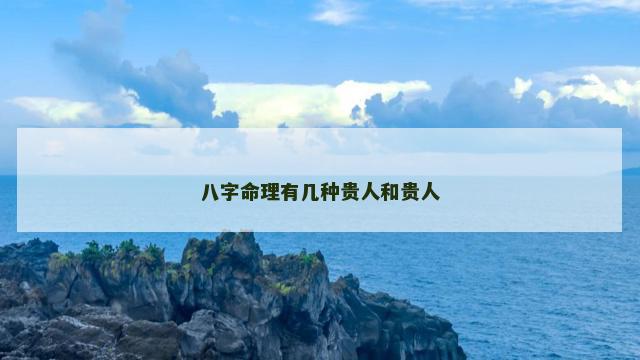 八字命理有几种贵人和贵人