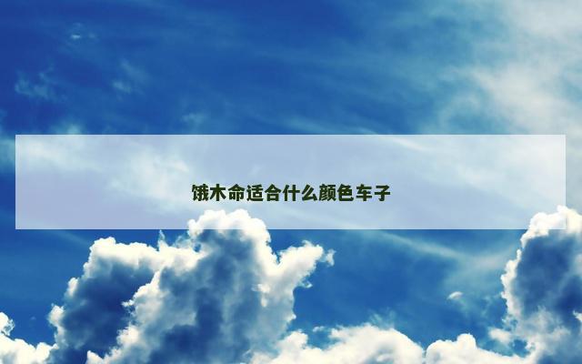 饿木命适合什么颜色车子