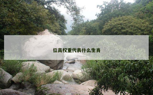 位高权重代表什么生肖