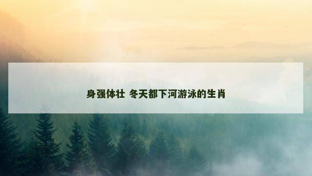 身强体壮 冬天都下河游泳的生肖