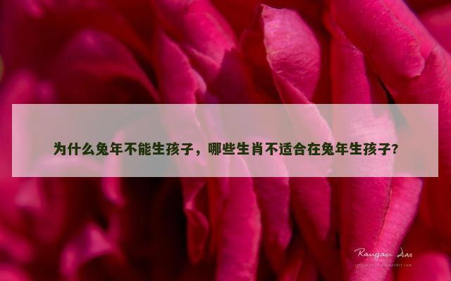 为什么兔年不能生孩子,哪些生肖不适合在兔年生孩子? 为什么兔年不能生孩子,哪些生肖不适合在兔年生孩子?