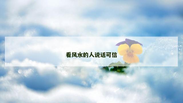 看风水的人说话可信