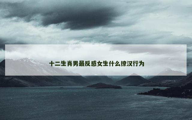 十二生肖男最反感女生什么撩汉行为