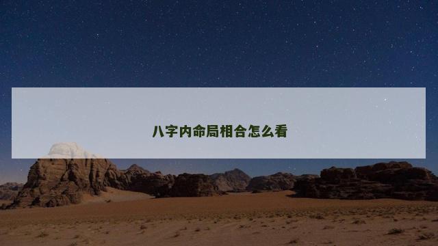 八字内命局相合怎么看