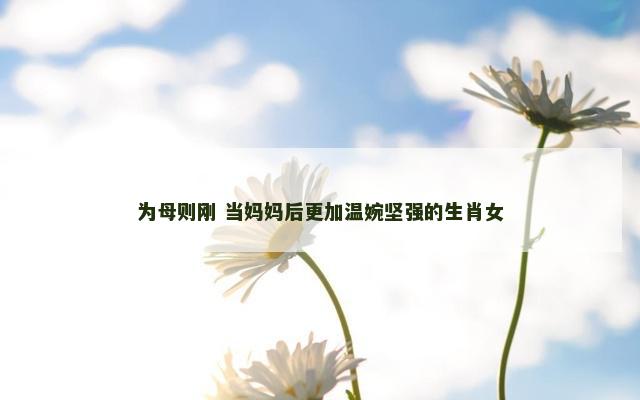 为母则刚 当妈妈后更加温婉坚强的生肖女