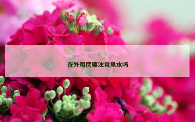 在外租房要注意风水吗