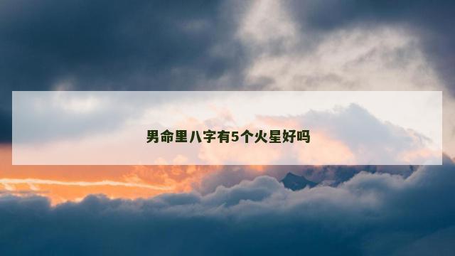 男命里八字有5个火星好吗