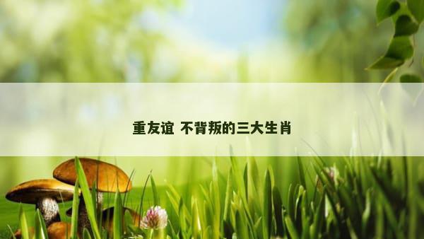 重友谊 不背叛的三大生肖