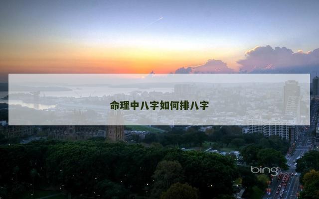 命理中八字如何排八字 命理中八字如何排八字