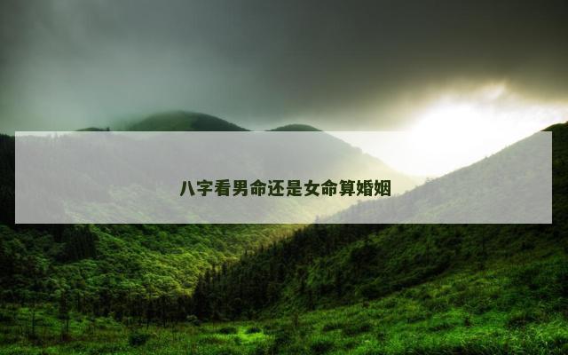 八字看男命还是女命算婚姻
