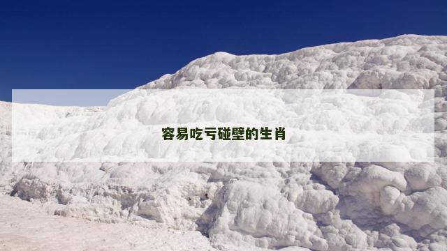 容易吃亏碰壁的生肖