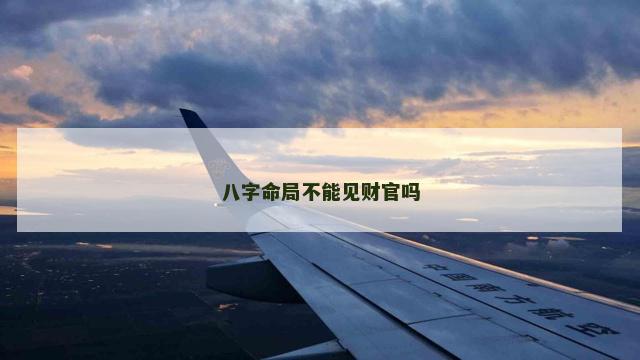 八字命局不能见财官吗