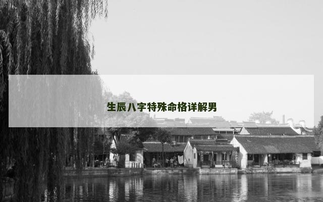 生辰八字特殊命格详解男