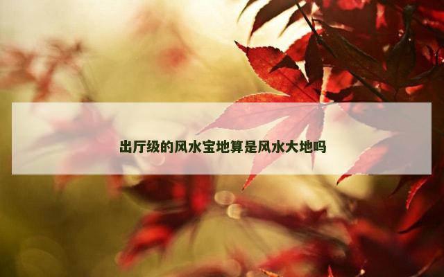 出厅级的风水宝地算是风水大地吗