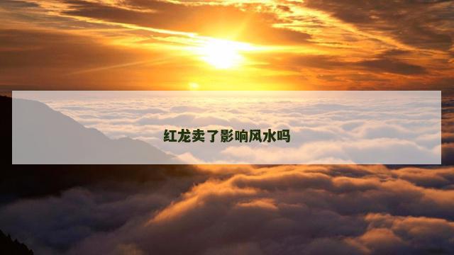 红龙卖了影响风水吗