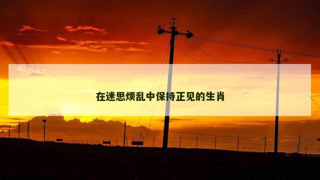 在迷思烦乱中保持正见的生肖