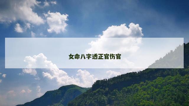 女命八字透正官伤官