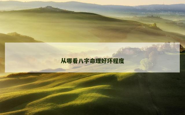 从哪看八字命理好坏程度 从哪看八字命理好坏程度