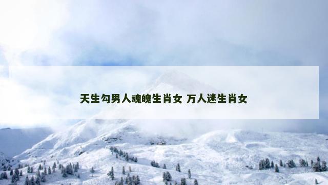 天生勾男人魂魄生肖女 万人迷生肖女