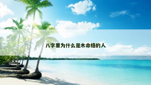 八字里为什么是木命格的人