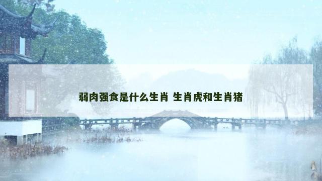 弱肉强食是什么生肖 生肖虎和生肖猪 弱肉强食是什么生肖 生肖虎和生肖猪