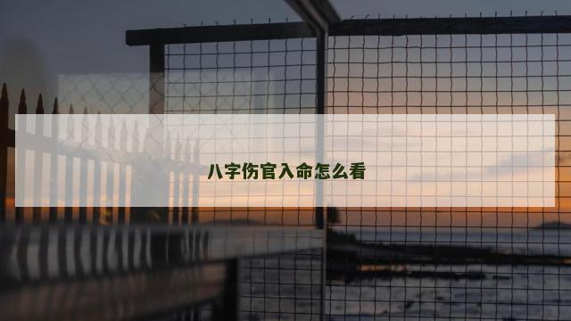八字伤官入命怎么看 八字伤官入命怎么看