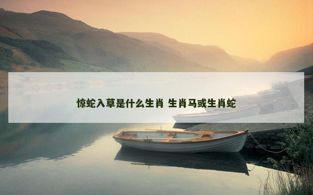 惊蛇入草是什么生肖 生肖马或生肖蛇 惊蛇入草是什么生肖 生肖马或生肖蛇