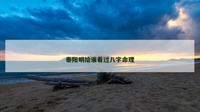 秦阳明给谁看过八字命理