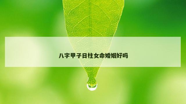 八字甲子日柱女命婚姻好吗