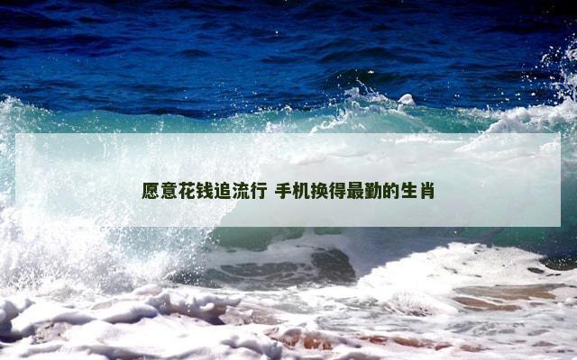 愿意花钱追流行 手机换得最勤的生肖 愿意花钱追流行 手机换得最勤的生肖