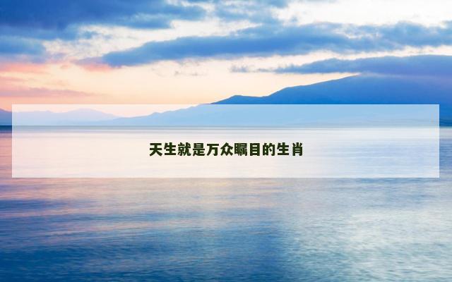 天生就是万众瞩目的生肖 天生就是万众瞩目的生肖