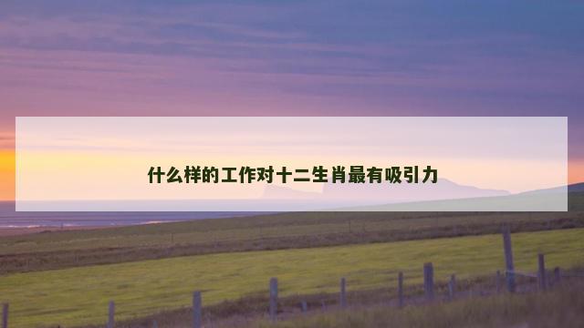 什么样的工作对十二生肖最有吸引力 什么样的工作对十二生肖最有吸引力