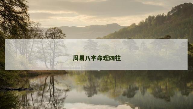 周易八字命理四柱 周易八字命理四柱