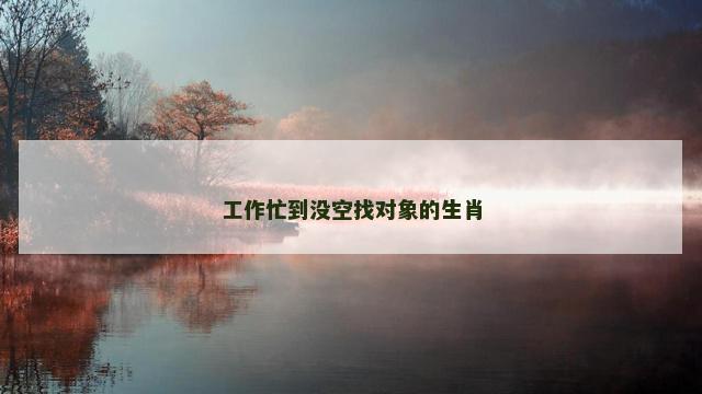 工作忙到没空找对象的生肖 工作忙到没空找对象的生肖